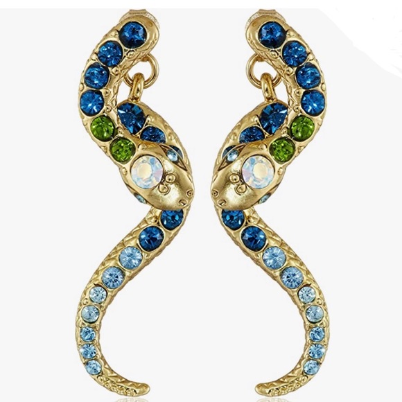 Betsey Johnson Jewelry - Betsey Johnson Pave Crystal Snake Earrings